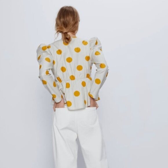 Zara Polka Dot Bow Shirt Blogger’s Fav Size XS NEW WITH TAG! - Picture 4 of 14